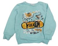 Světlemodrá mikina s dinem a flitry infinity 