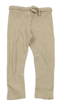 Béžové rebrované ľahké tepláky F&F