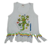 Biely top s ješterkou a strapcemi