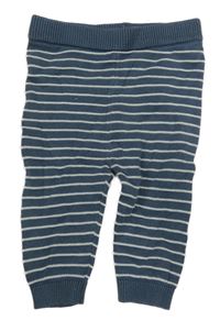 Modrobílé pruhované úpletové tepláky F&F