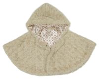 Béžové chlpaté podšité pončo s kapucňou M&Co.