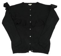 Čierny prepínaci sveter s volánikom Vertbaudet