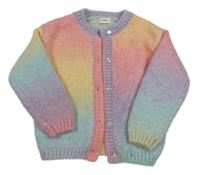 Růžovo-modro-fialový propínací svetr F&F