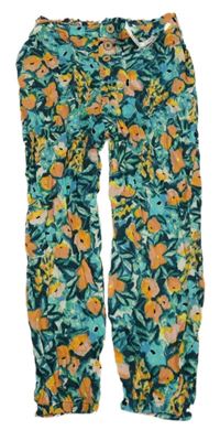 Nové - Zelené vzorované ľahké nohavice s kvetinami Primark