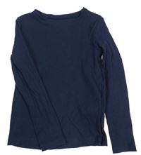 Tmavomodré rebrované tričko H&M