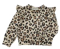 Béžové tričko s leopardím vzorom Shein