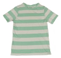 Bielo-mátové pruhované tričko H&M