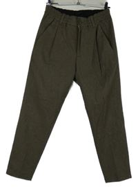 Pánské hnědé slavnostní vlněné kalhoty vel. 32