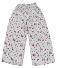 Biele kvetované culottes nohavice Lc waikiki