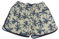 Béžové plážové kraťasy s palmami H&M