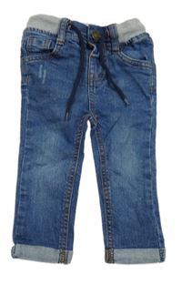 Modré rifle s úpletovým pasom