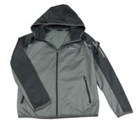 Tmavošedo-kostkovaná propínací thermo mikina s kapucí Berghaus