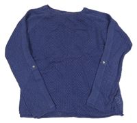 Tmavomodrý perforovaný svetr Okaidi