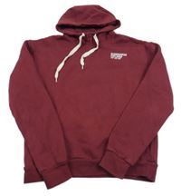 Vínová mikina s nápisom a kapucňou