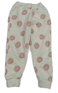 Bílo-růžové vzorované tepláky E-Vie 