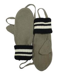 Šedé pletené palcové rukavice se šňůrou Mexx