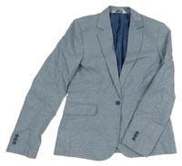 Svetlomodré melírované ľanové sako H&M