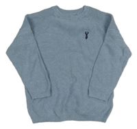 Svetlomodrý sveter s výšivkou Next