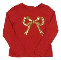 Červené tričko s mašlou Primark