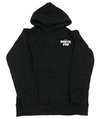 Čierna mikina s nápisom a kapucňou