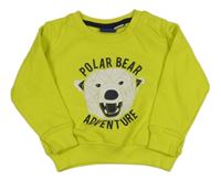 Žlutozelená mikina s ledním medvěďom Lupilu