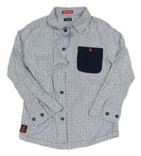 Světle-tmavomodrá vzorovaná košile 