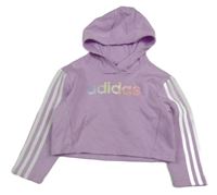 Lila mikina s kapucí Adidas