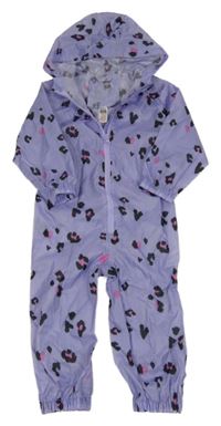 Lila vzorovaná šusťáková kombinéza s kapucí Dunnes