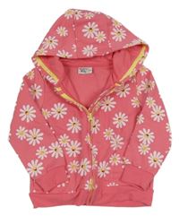 Ružová prepínaci mikina s květy/smajlíky a kapucňou INFINITY KIDS