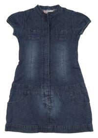 Tmavomodré rifľové šaty s kapsičkami OVS