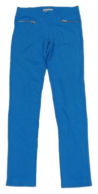 Nové - Modré tregínové nohavice so zipy H&M