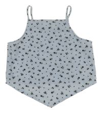 Svetlomodrý crop top s kvietkami H&M