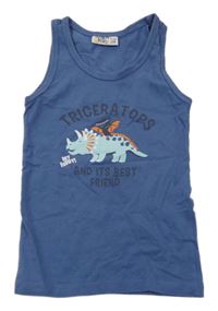 Tmavomodré tielko s dinosaurom
