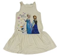 Béžové melírované bavlnené šaty s Frozen zn. H&M