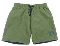 Khaki plážové kraťasy s potlačou F&F