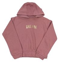 Ružová crop mikina s nápisom a kapucňou zn. Primark