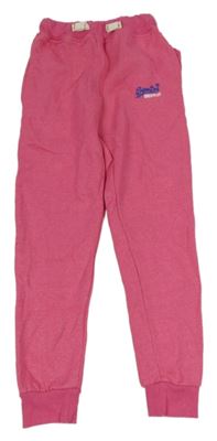Růžové tepláky s logem Superdry