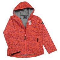 Oranžovo-tmavomodrá melírovaná softshellová bunad s logem a kapucí Dare 2B