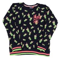 Tmavomodrá mikina s kelímky a nápisem Tom-du