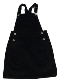 Čierna zamatová menšestrová na traká sukňa Matalan