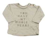 Béžové žebrované triko s nápisem George 