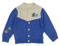 Modro-béžová prepínaci baseballová mikina s Mickeym Disney