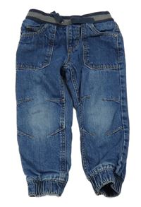 Modré podšité cuff rifle s pruhovaným pasem Topolino