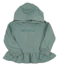 Zelenošedá mikina s nápisom a kapucňou Matalan