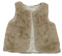 Béžová kožešinová podšitá vesta H&M