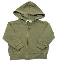 Khaki propínací mikina s kapucí H&M