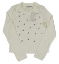 Nové - Smetanové triko s kytičkami Reserved