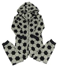 Sivo-čierna vzorovaná chlpatá kombinéza s kaucí M&S