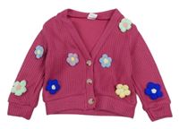 Ružový prepínaci sveter s kvietkami