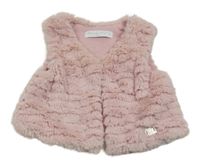 Svetloružová kožušinová podšitá vesta Miss Ebito